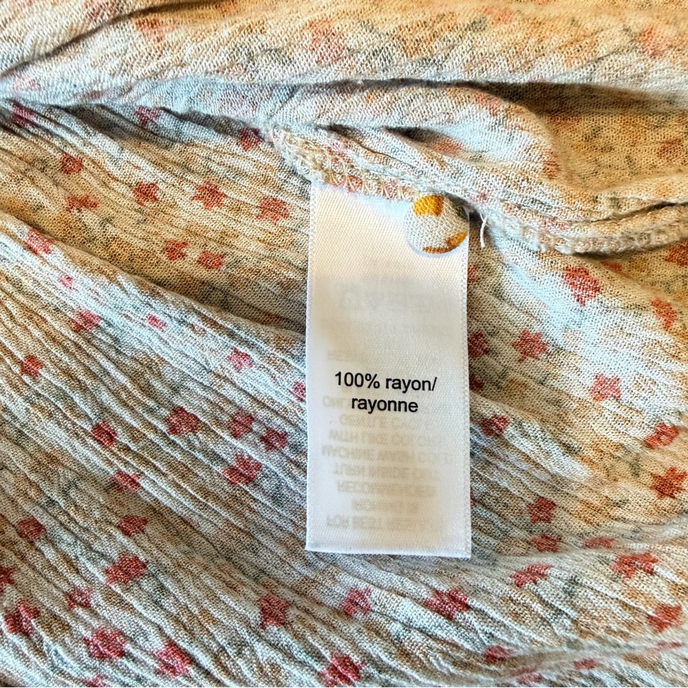 Maurices bohemian flowy blouse, tan, peasant sleeves, floral print size S - Picture 12 of 13